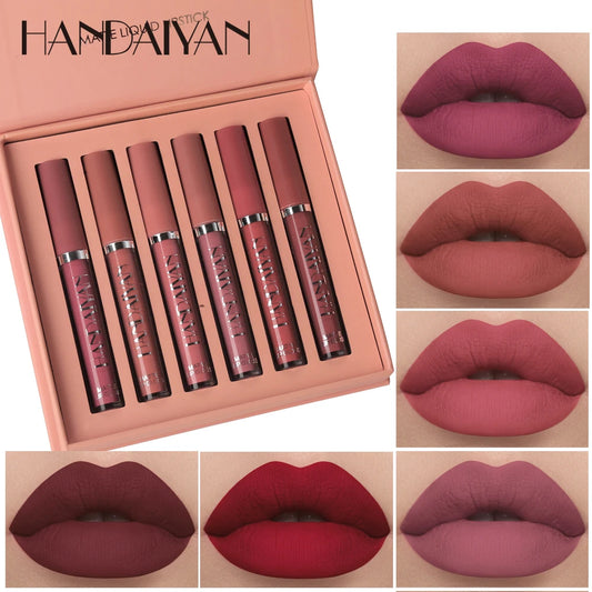 Set of 6 Long-Lasting Matte Lipsticks, Gift Box