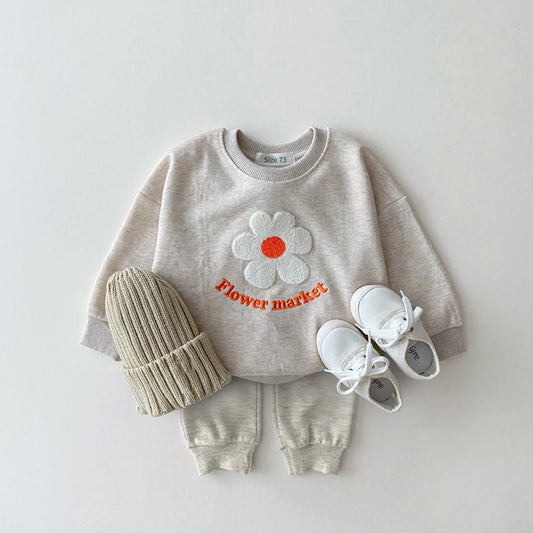 Newborn Baby Clothes Set – Floral Sweater Infant Outfit
