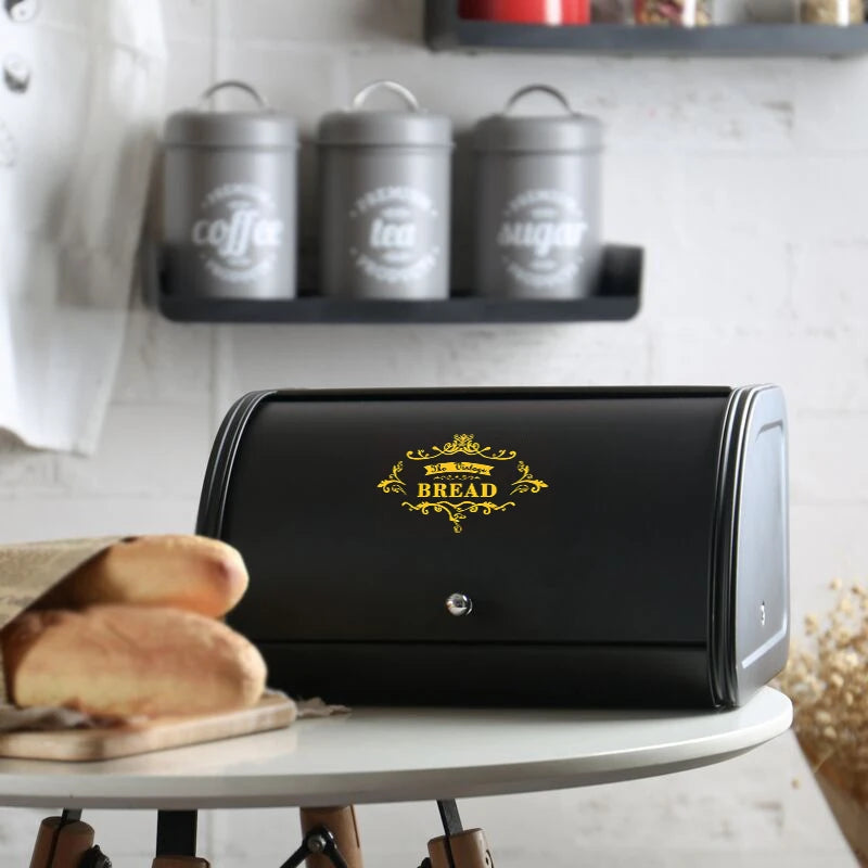 Large and Elegant Metal Bread Bin