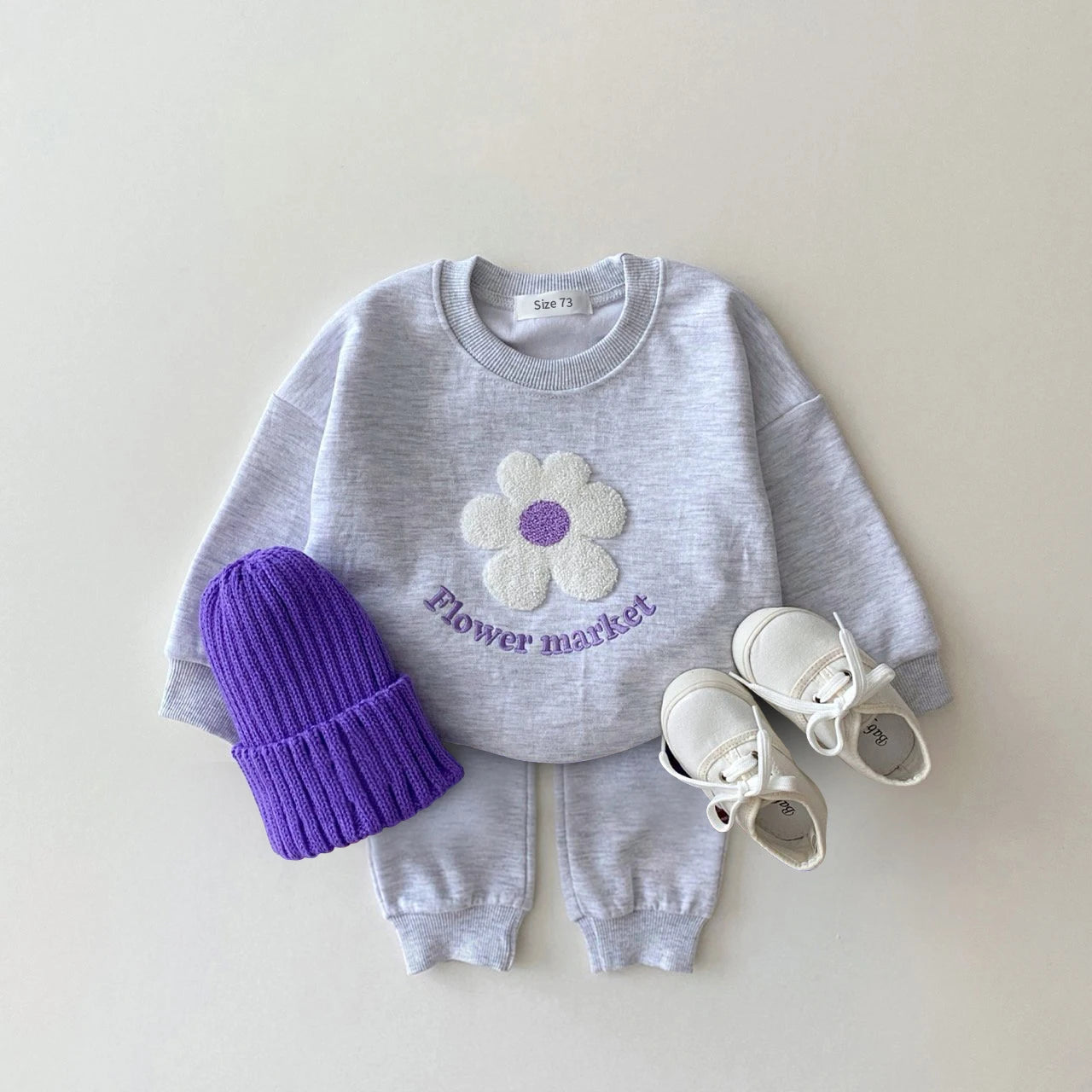 Newborn baby clothes set with floral sweater