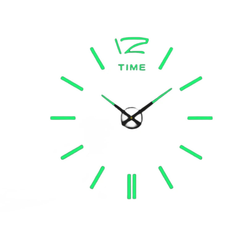 Large 3D acrylic wall clock with mirror effect