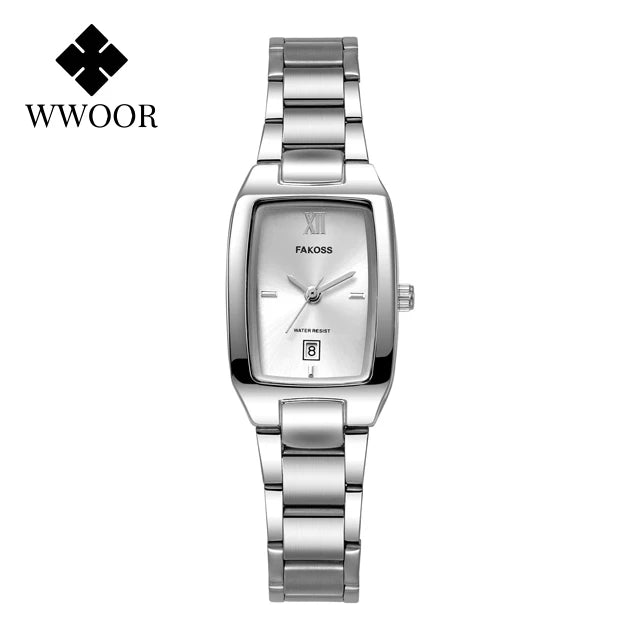 Women's White Stainless Steel Quartz Watch