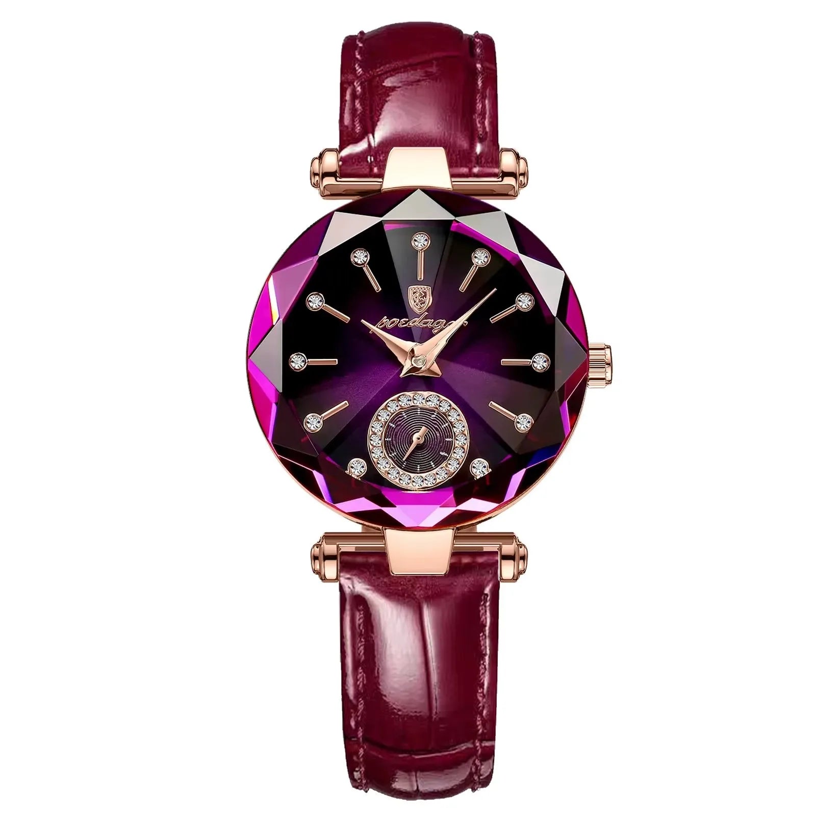Elegant women's watch with leather strap