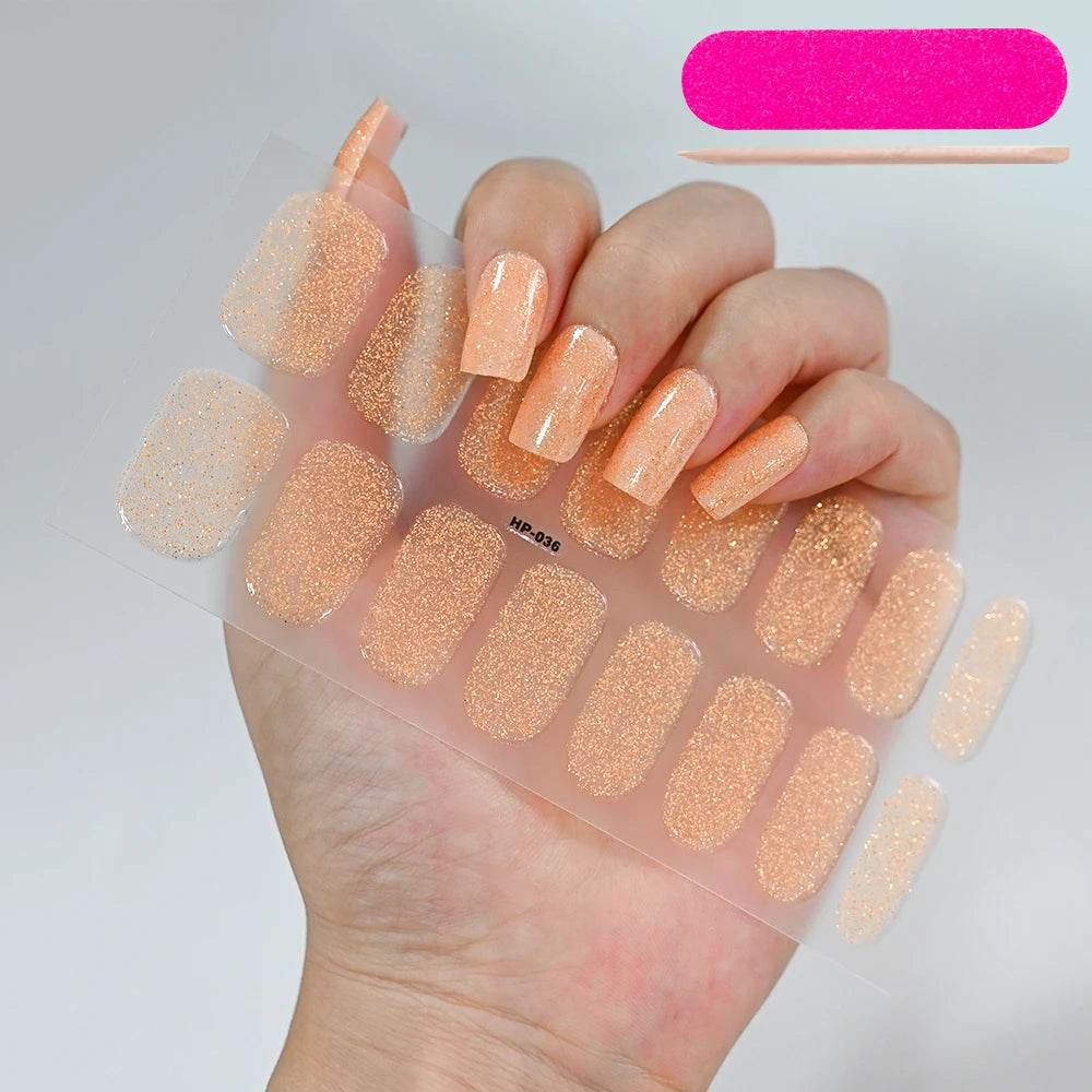 Semi-Cured Gel Nail Wraps with French Tips, Long Lasting for Nail Art & Extensions