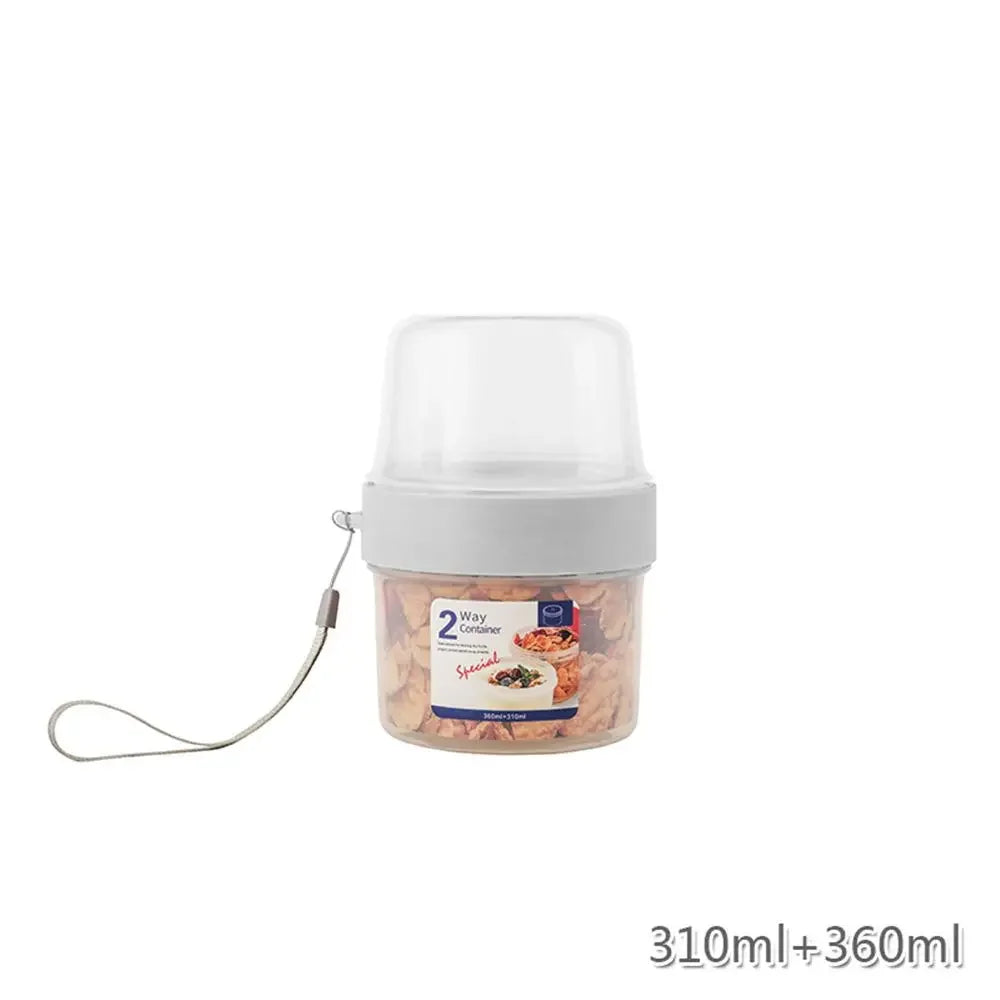 Portable and Multipurpose Airtight Two-Tier Food Container