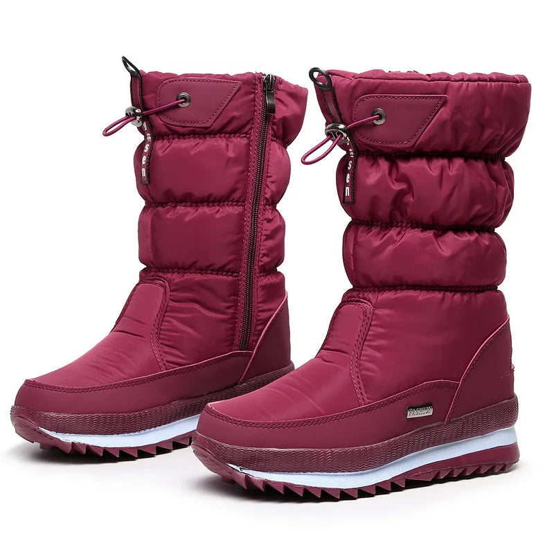 Women's Waterproof Snow Boots | Warm Plush Lining | Non-Slip Platform Sole