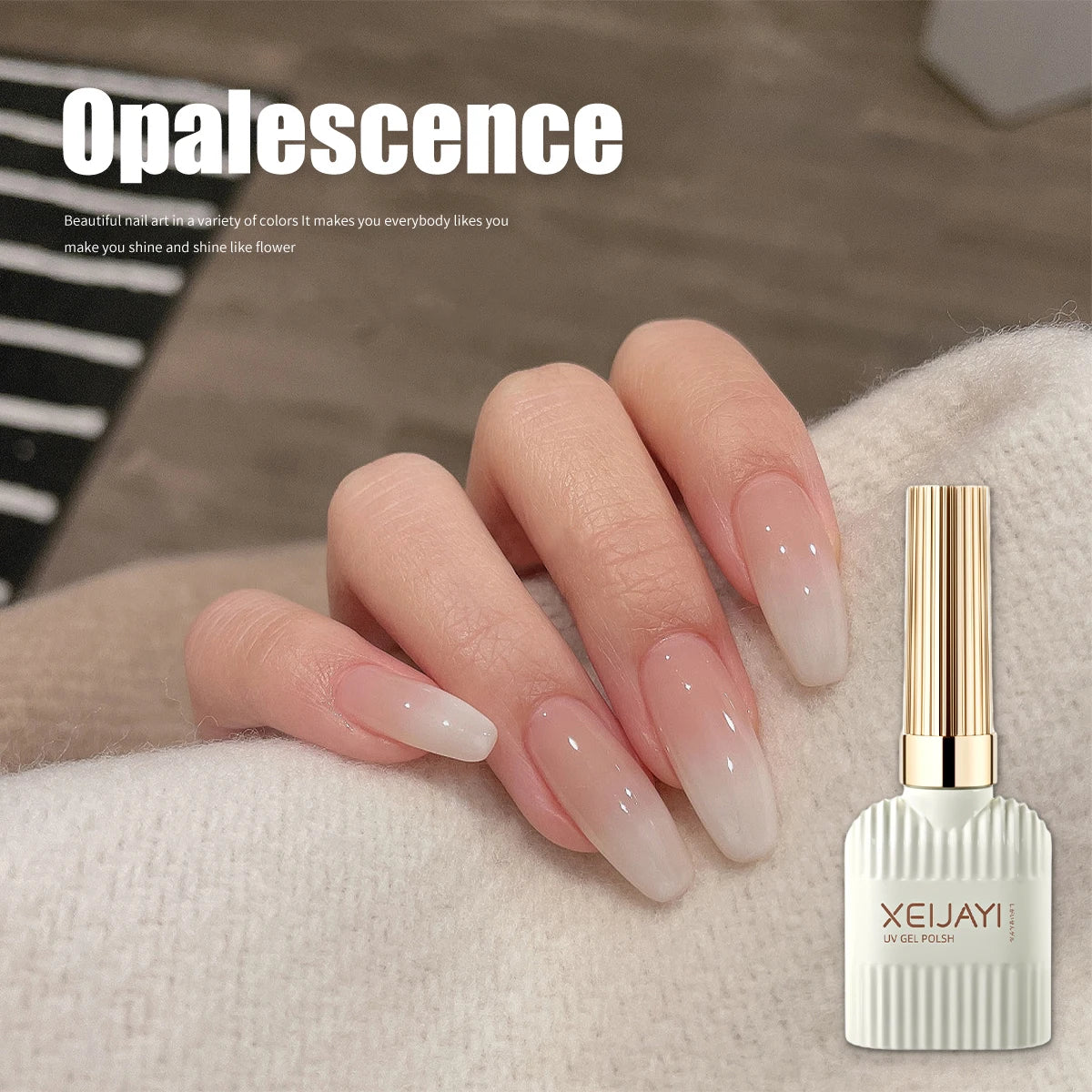 Gel Pudding Nail Polish (15ml), Pure Milky White Color for Nail Art