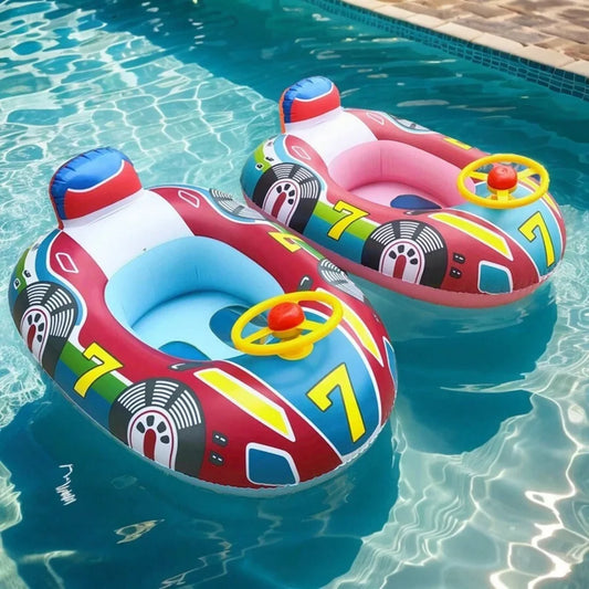 Inflatable Car Baby Pool Float for Toddlers with Safety Handles
