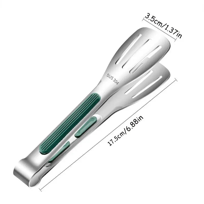 Stainless steel food tongs non-slip design