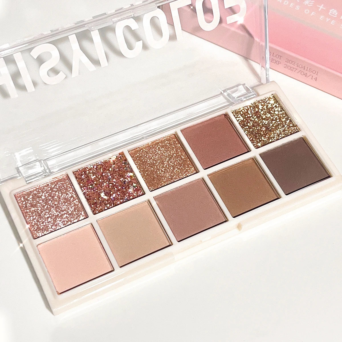 Star Ten-Color Eyeshadow Palette, Pearl & Matte in Pink & Brown Tones