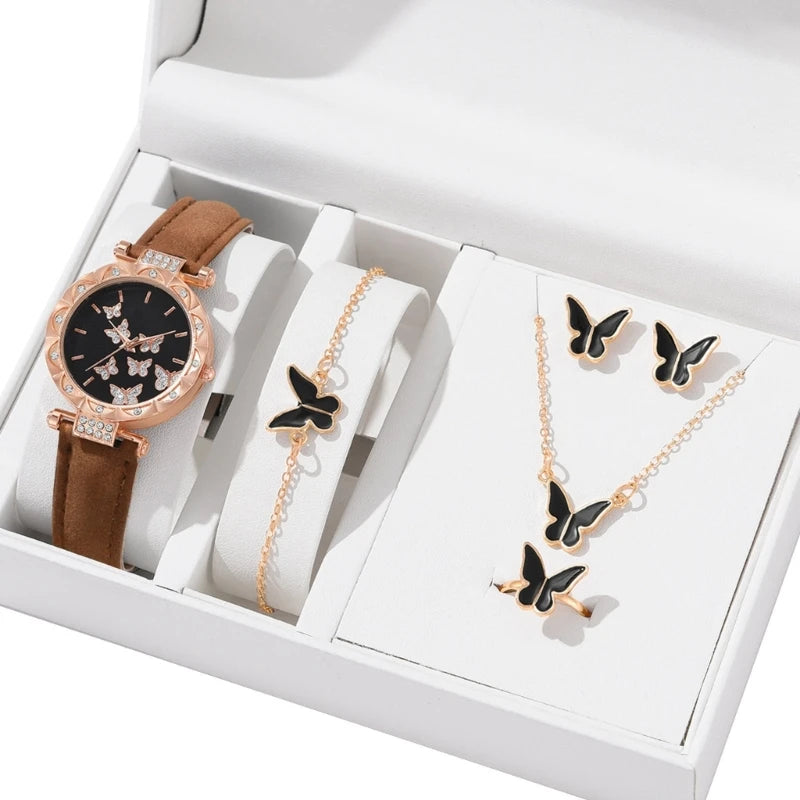 Butterfly jewelry set for women 5 in 1