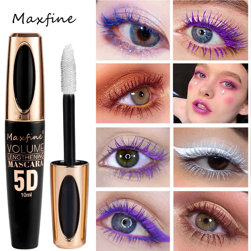 5D Silk Mascara, Waterproof for Lengthening & Volumizing Black Lashes