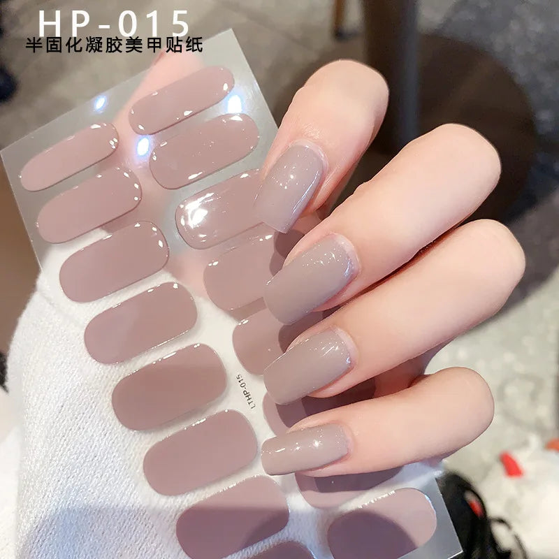 Semi-Cured Gel Nail Wraps with French Tips, Long Lasting for Nail Art & Extensions