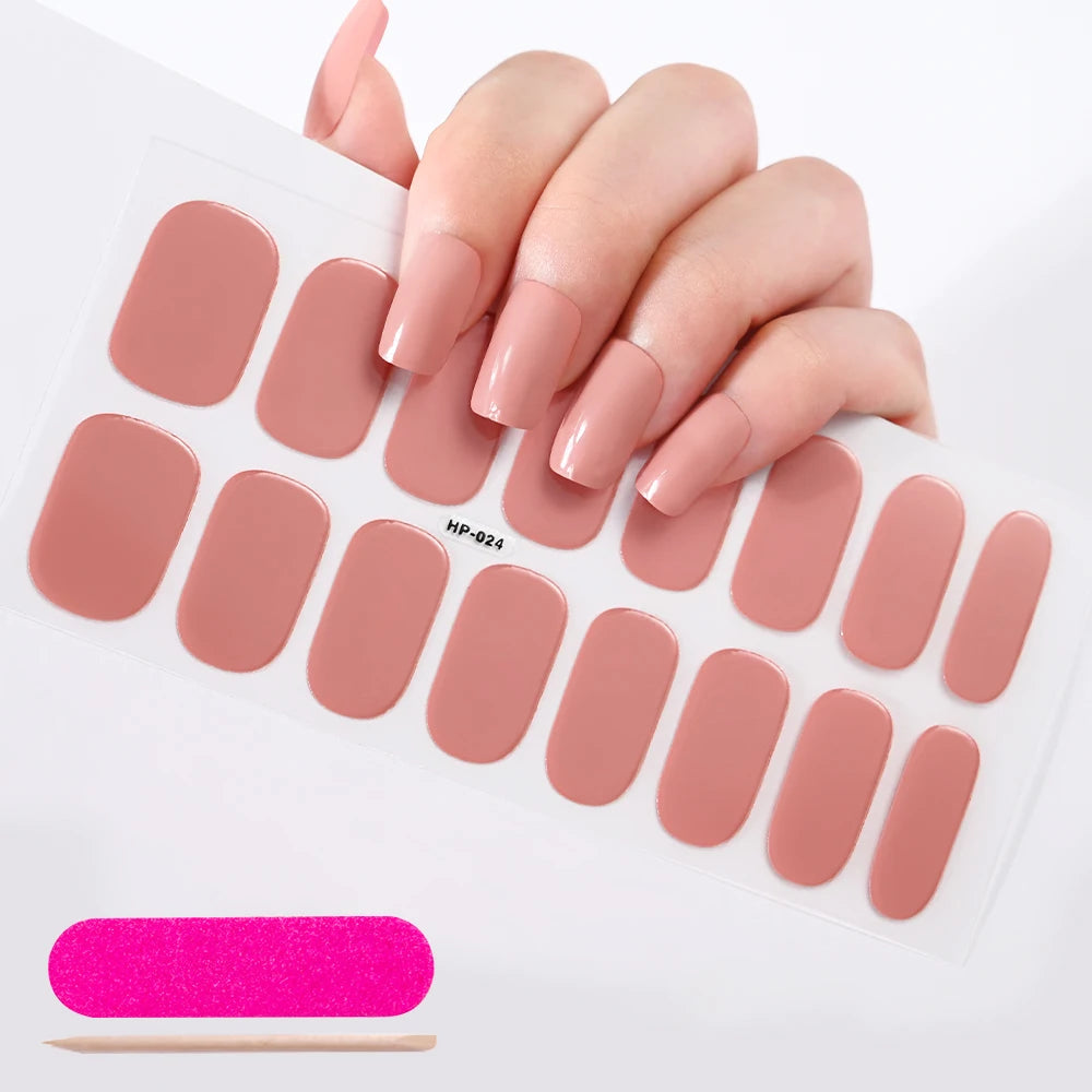 Semi-Cured Gel Nail Wraps with French Tips, Long Lasting for Nail Art & Extensions