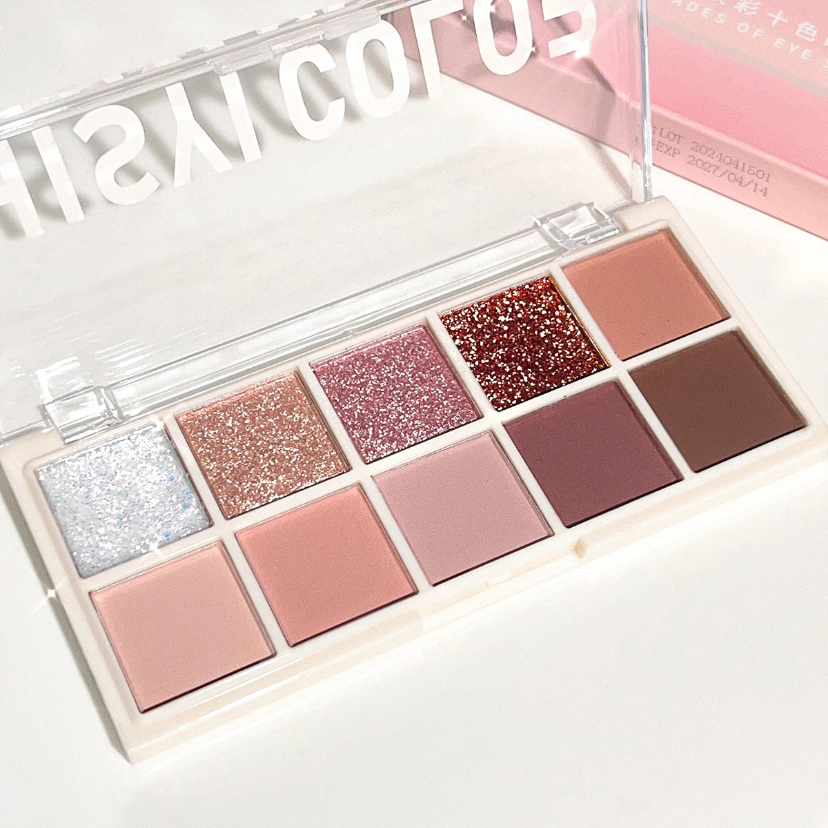 Star Ten-Color Eyeshadow Palette, Pearl & Matte in Pink & Brown Tones