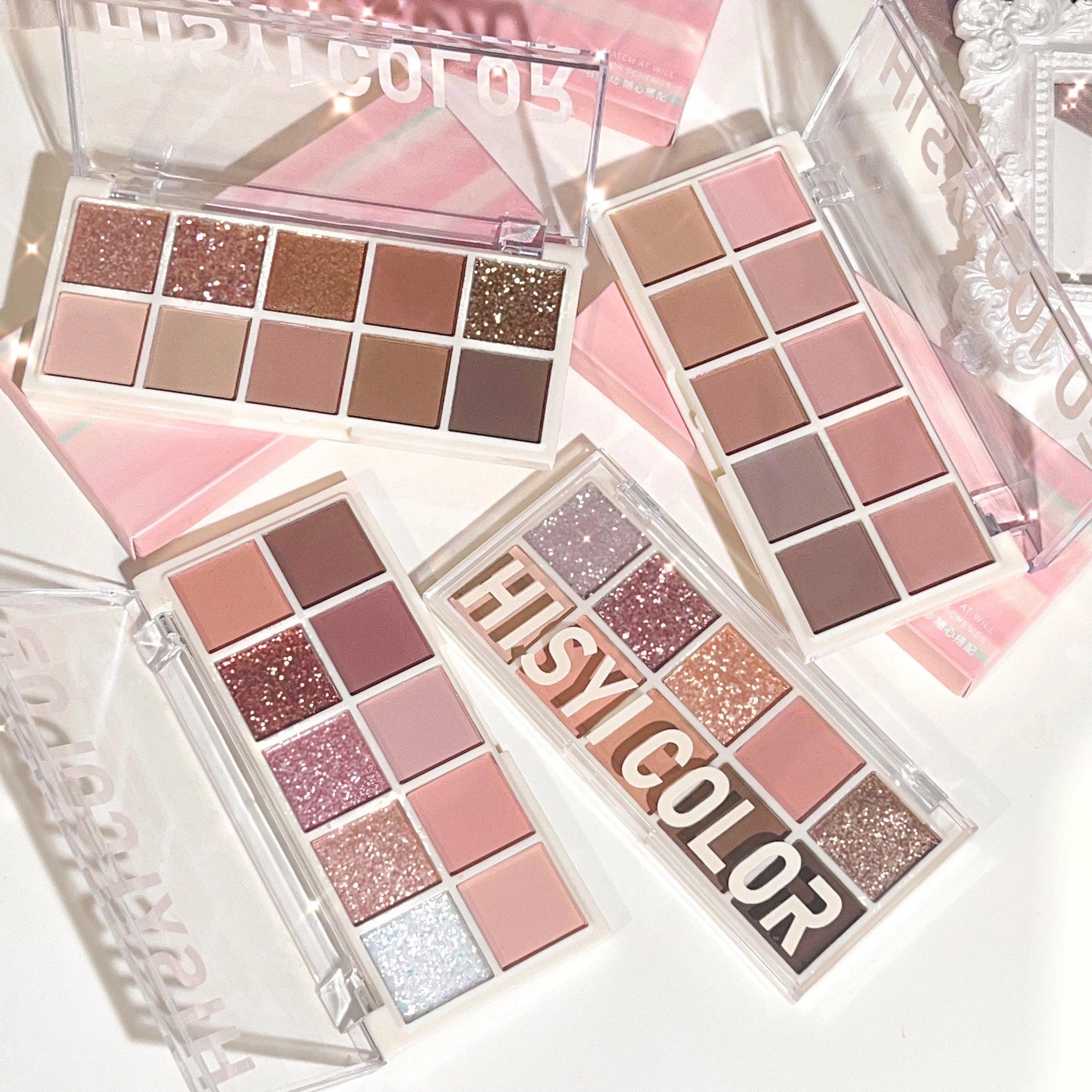 Star Ten-Color Eyeshadow Palette, Pearl & Matte in Pink & Brown Tones