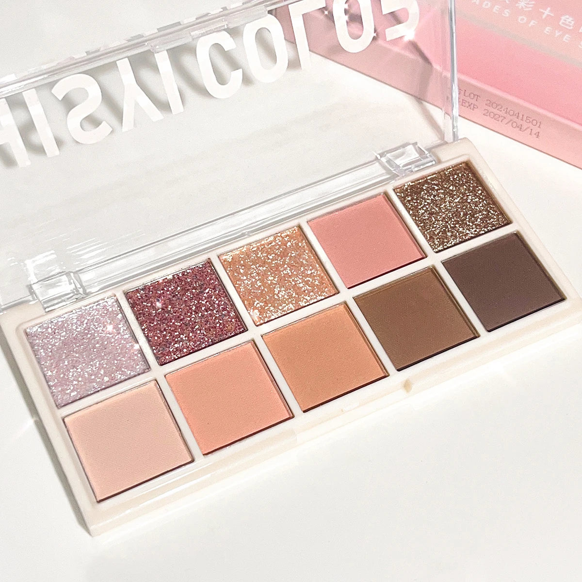 Star Ten-Color Eyeshadow Palette, Pearl & Matte in Pink & Brown Tones