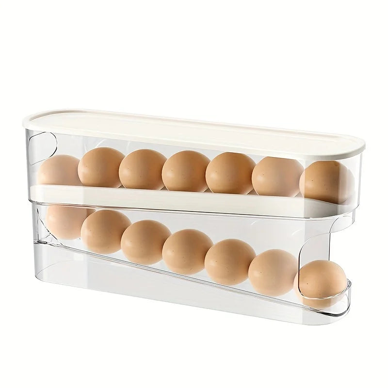 Refrigerator Egg Organizer | Rolling Double Layer Holder