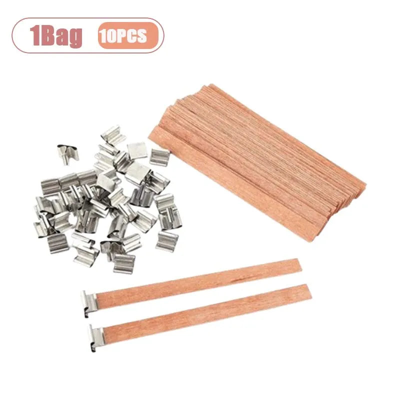 Natural Wood Wicks for Candle Making | Wooden Candle Wicks with Clips for Soy Wax | Handmade Craft Supplies