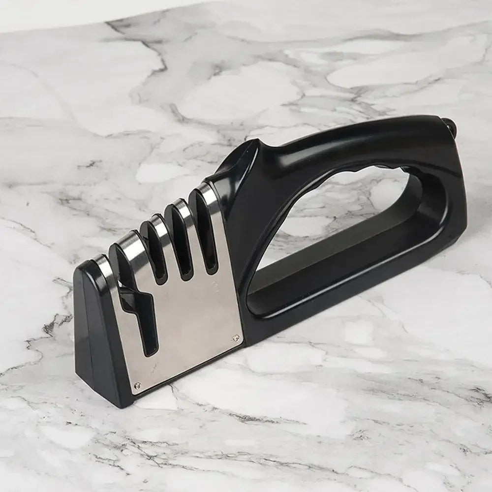 Kitchen knife sharpener 4-stage design
