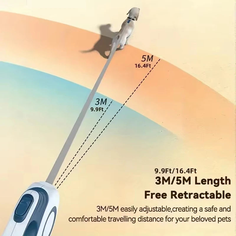 Dog Leash | Retractable and Extendable, with Nylon Rope, for Outdoors, Travel and Hiking, for Small and Large Dogs