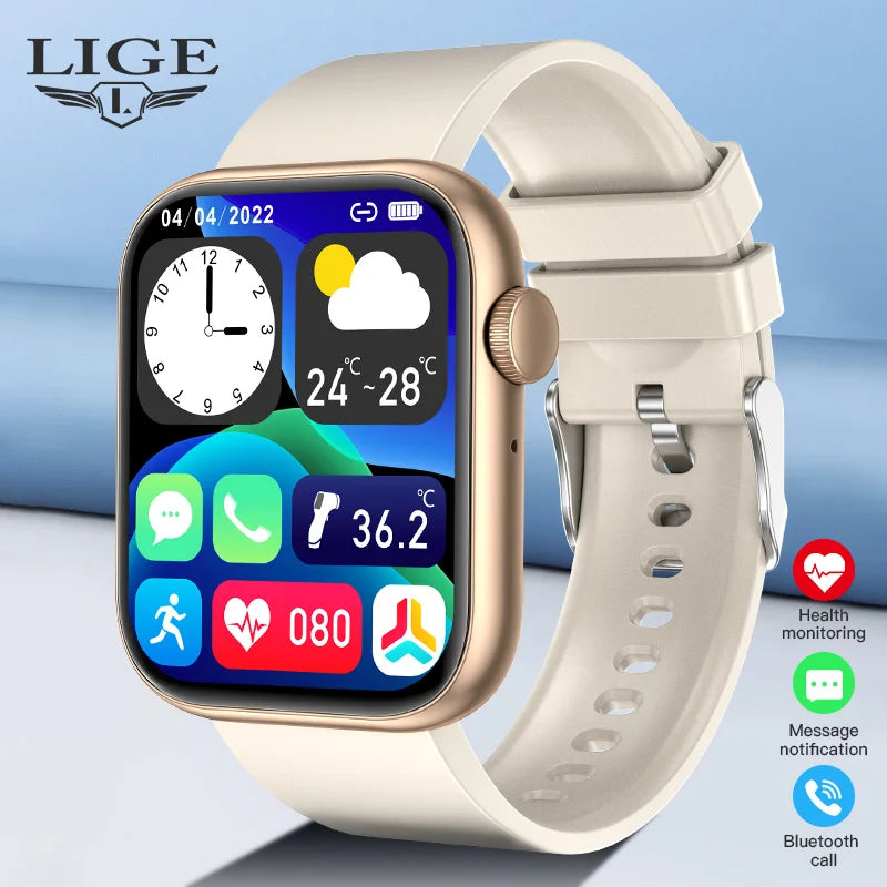 Smartwatch with Bluetooth Calling and Wireless Charging, Fitness Tracker with Customizable Watch Faces