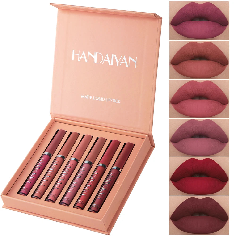 Set of 6 Long-Lasting Matte Lipsticks, Gift Box