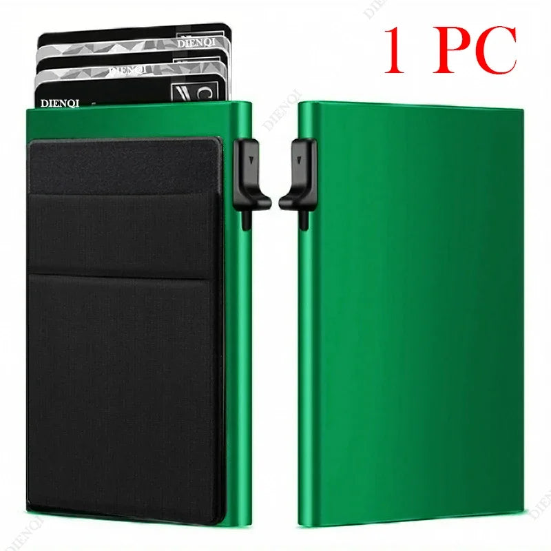 Metal Card Holder with RFID Blocking - Minimalist and Slim Wallet for Men
