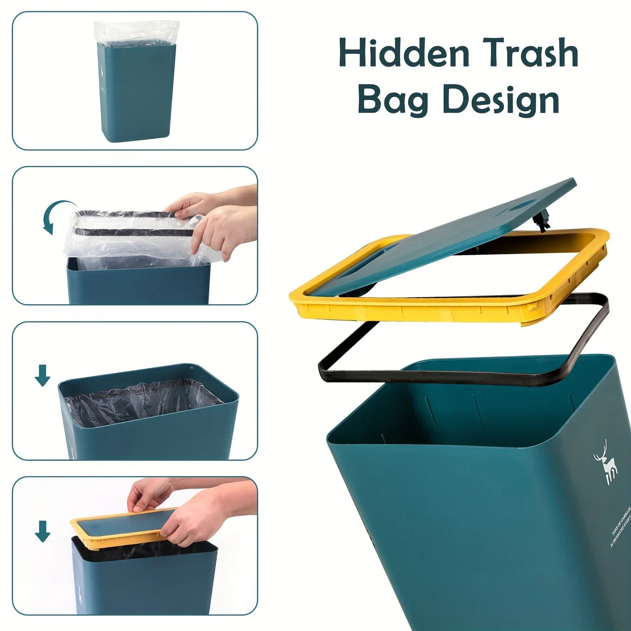 15 liter trash can with airtight lid