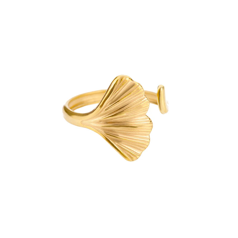 Stainless Steel Ring. Gold Finish. Classic Luxury Design