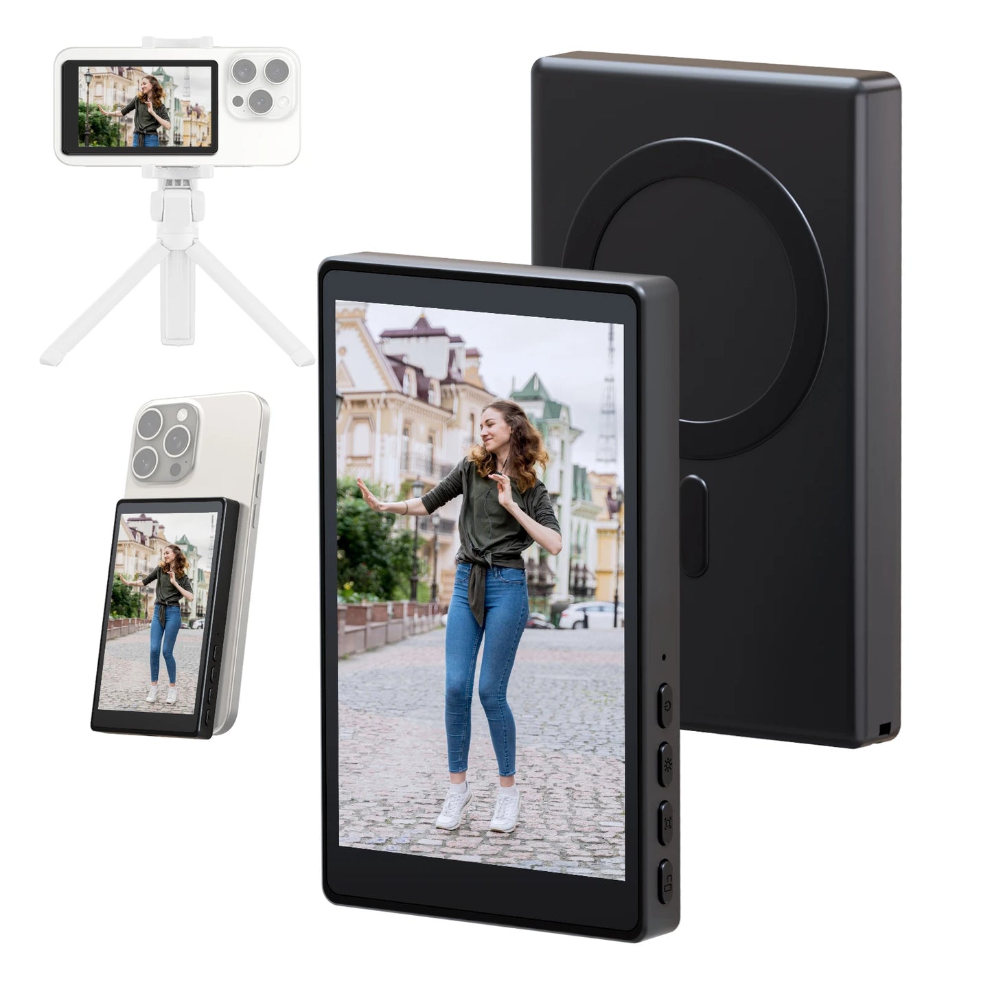 4K wireless selfie monitor magnetic screen
