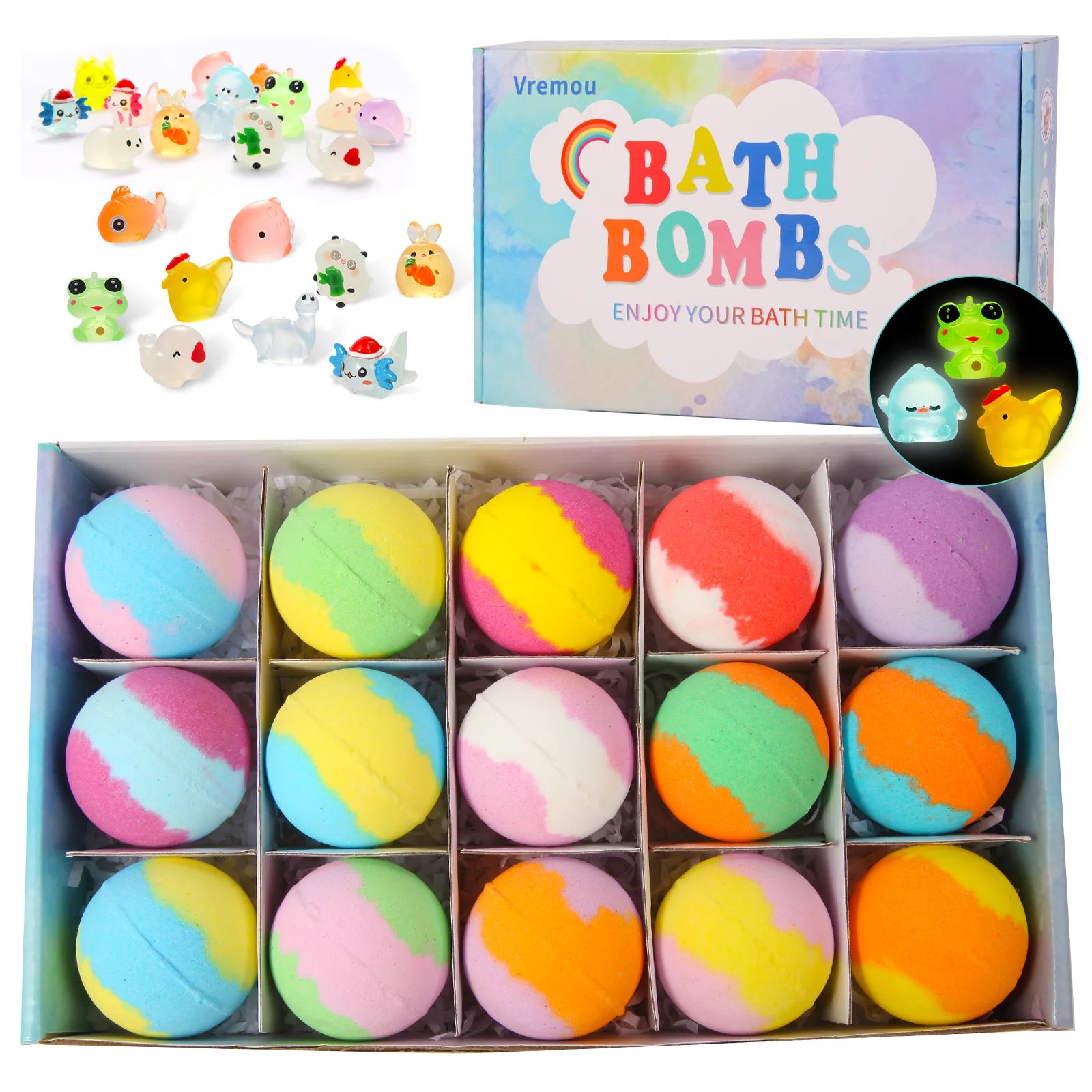 24 Bath Bombs for Kids with a Surprise Inside, Natural and Organic Effervescent Bath Bombs, Includes Bath Toys for Girls and Boys
