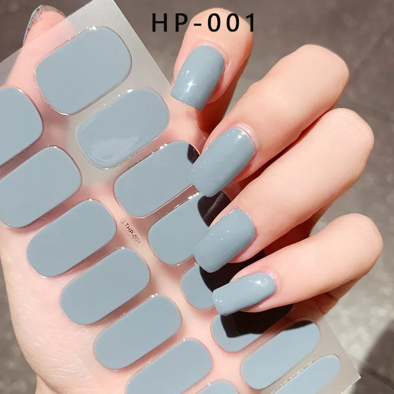 Semi-Cured Gel Nail Wraps with French Tips, Long Lasting for Nail Art & Extensions