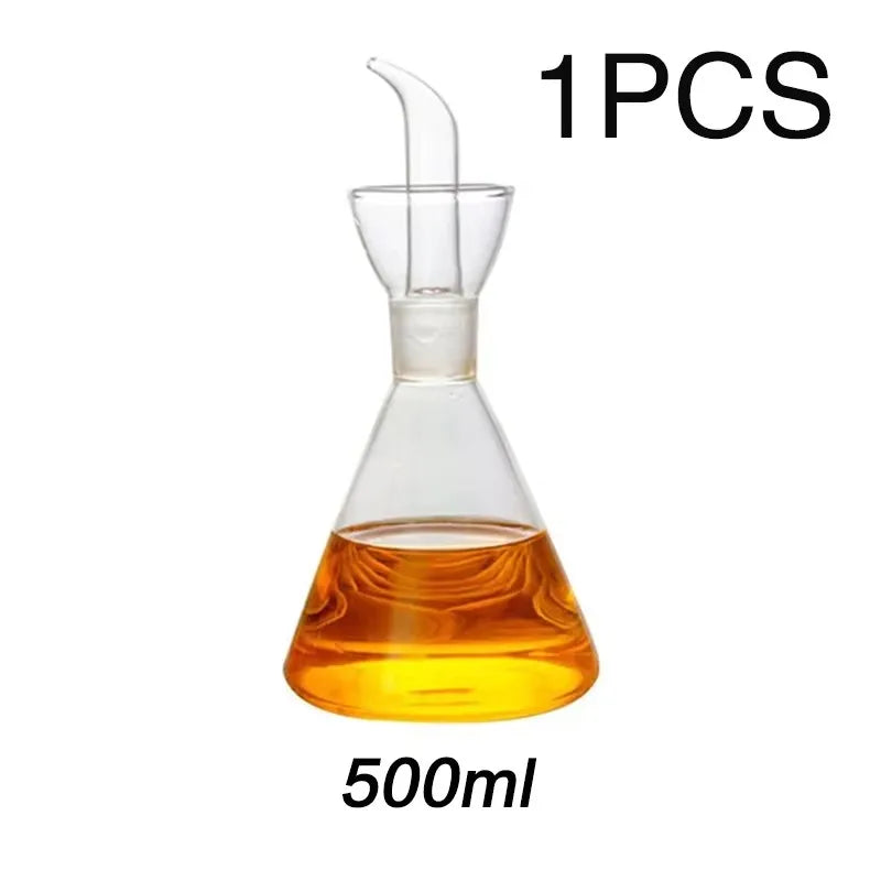 Glass Oil Bottle with Handle and Scale