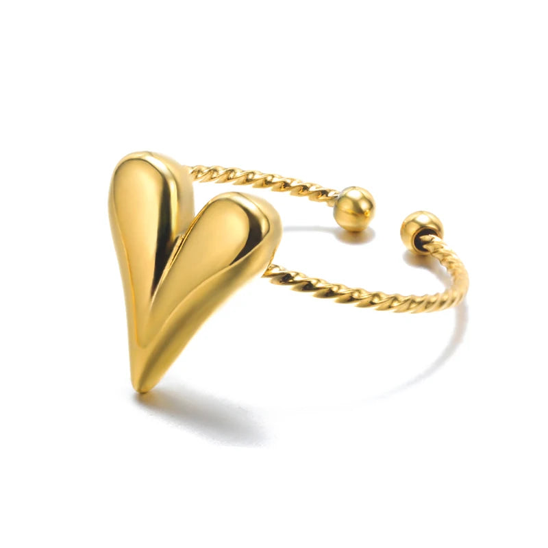 Stainless Steel Ring. Gold Finish. Classic Luxury Design