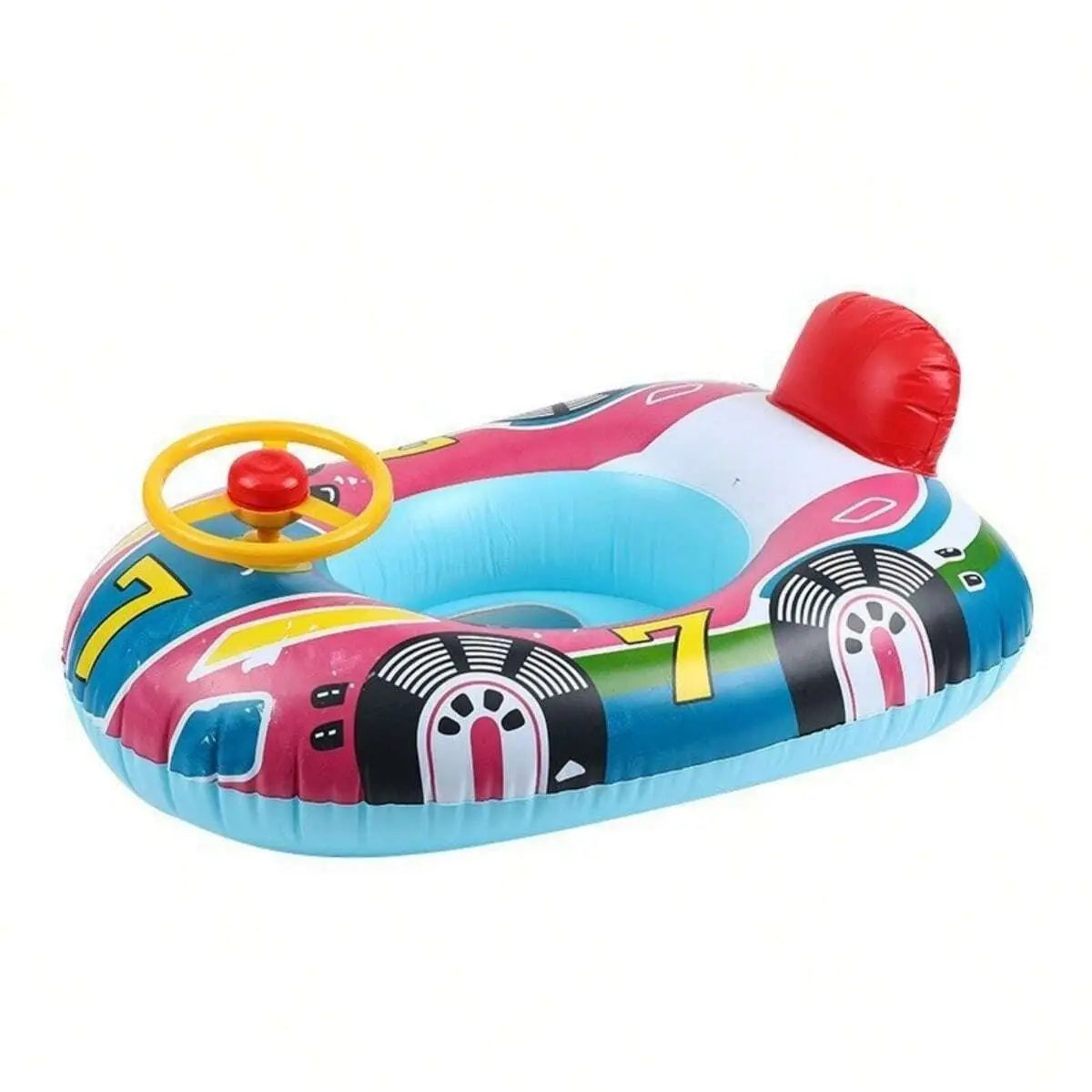 Inflatable Car Baby Pool Float for Toddlers with Safety Handles