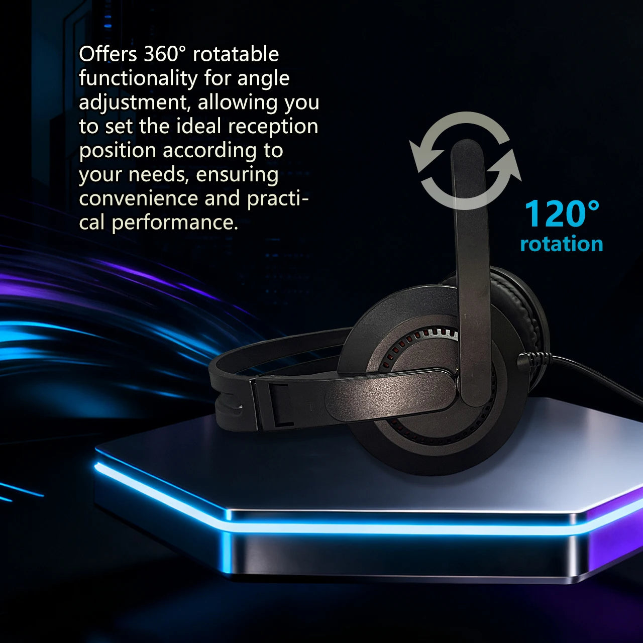Wired Over-Ear Gaming Headphones with Mic, Multi-Device for PC, Laptop & Gaming