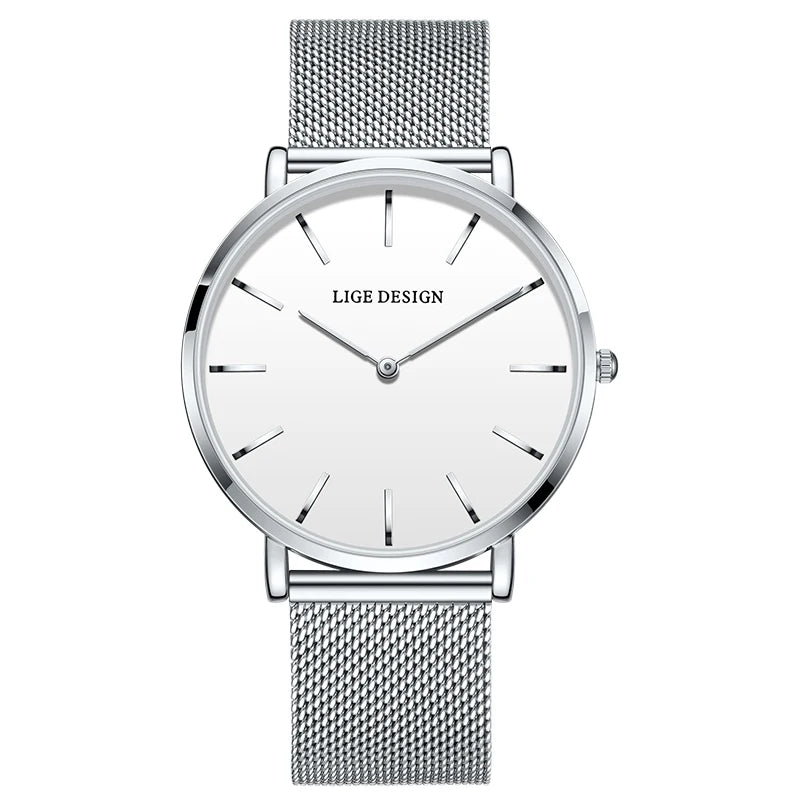 LIGE Women's Elegant Simple Quartz Waterproof Watch