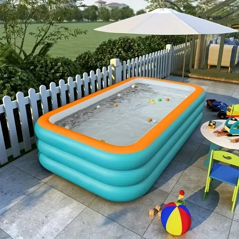 Durable Inflatable Family Pool, Easy Setup for Outdoor Fun 2.1m