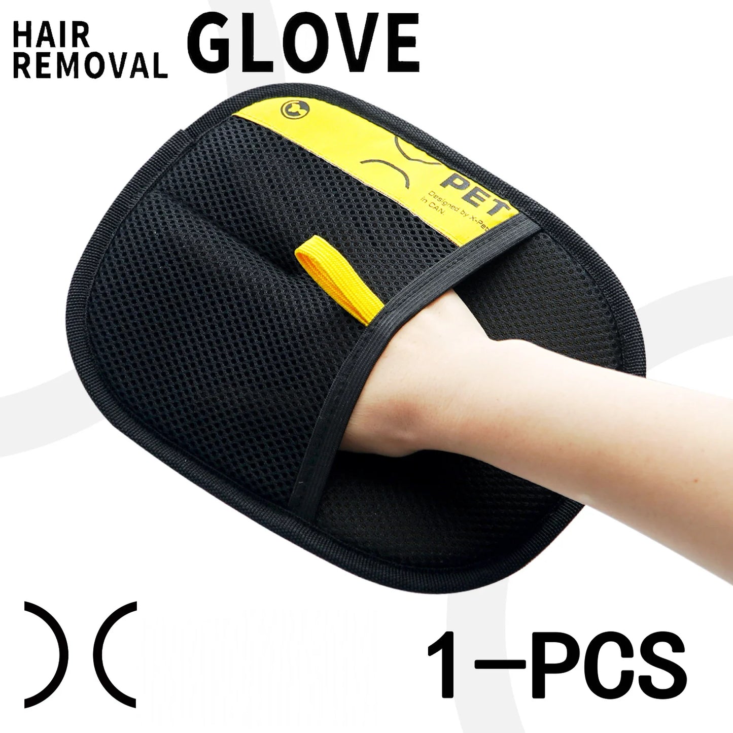 2-in-1 Pet Grooming Glove | Electrostatic Hair Remover Brush and Lint Roller | Reusable and Washable Tool for Cats and Dogs