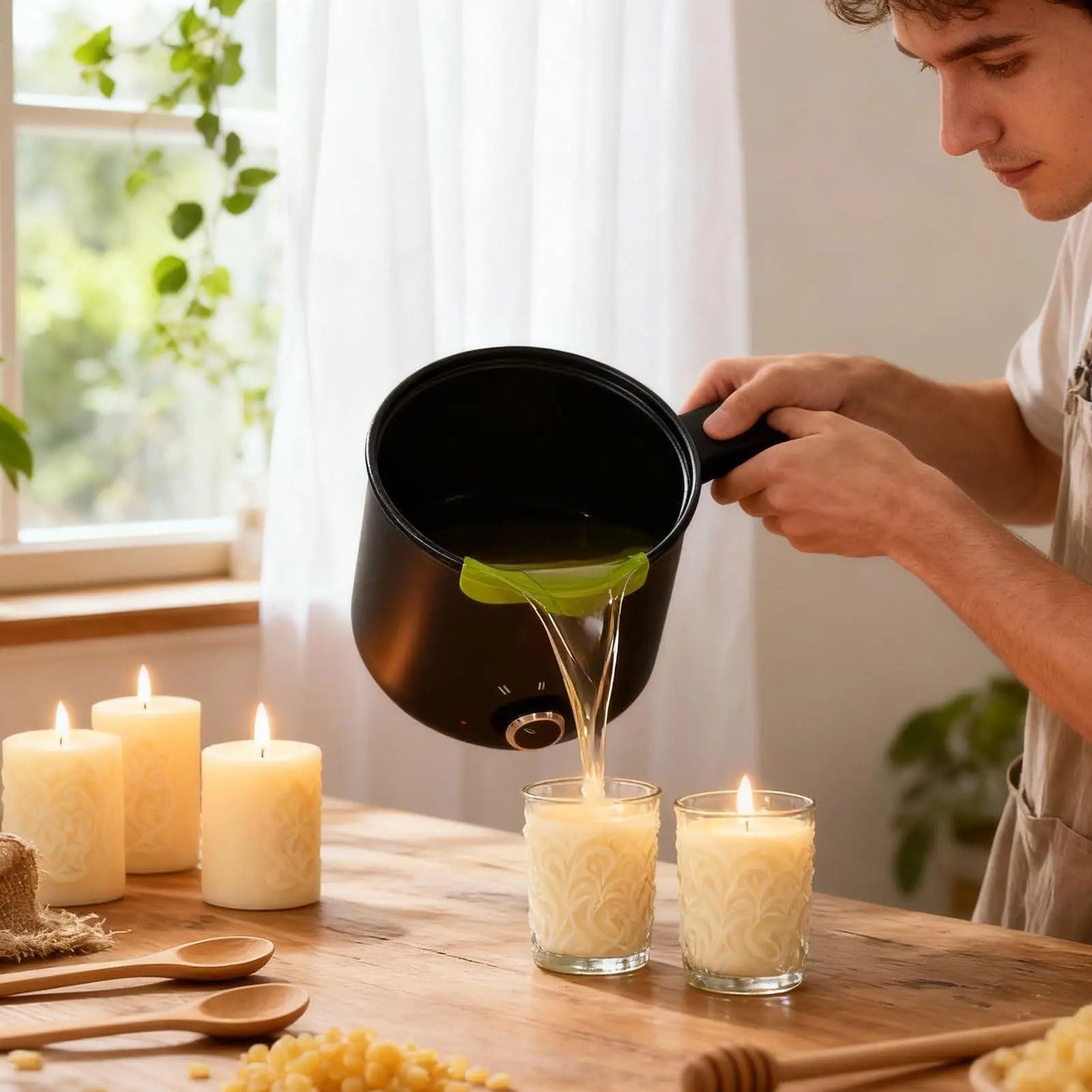 Electric Candle Maker Pot (1.5 L) | Wax Melting Pot, Stainless Steel, Non-Stick | for Soap, Candy, Chocolate, and DIY Supplies