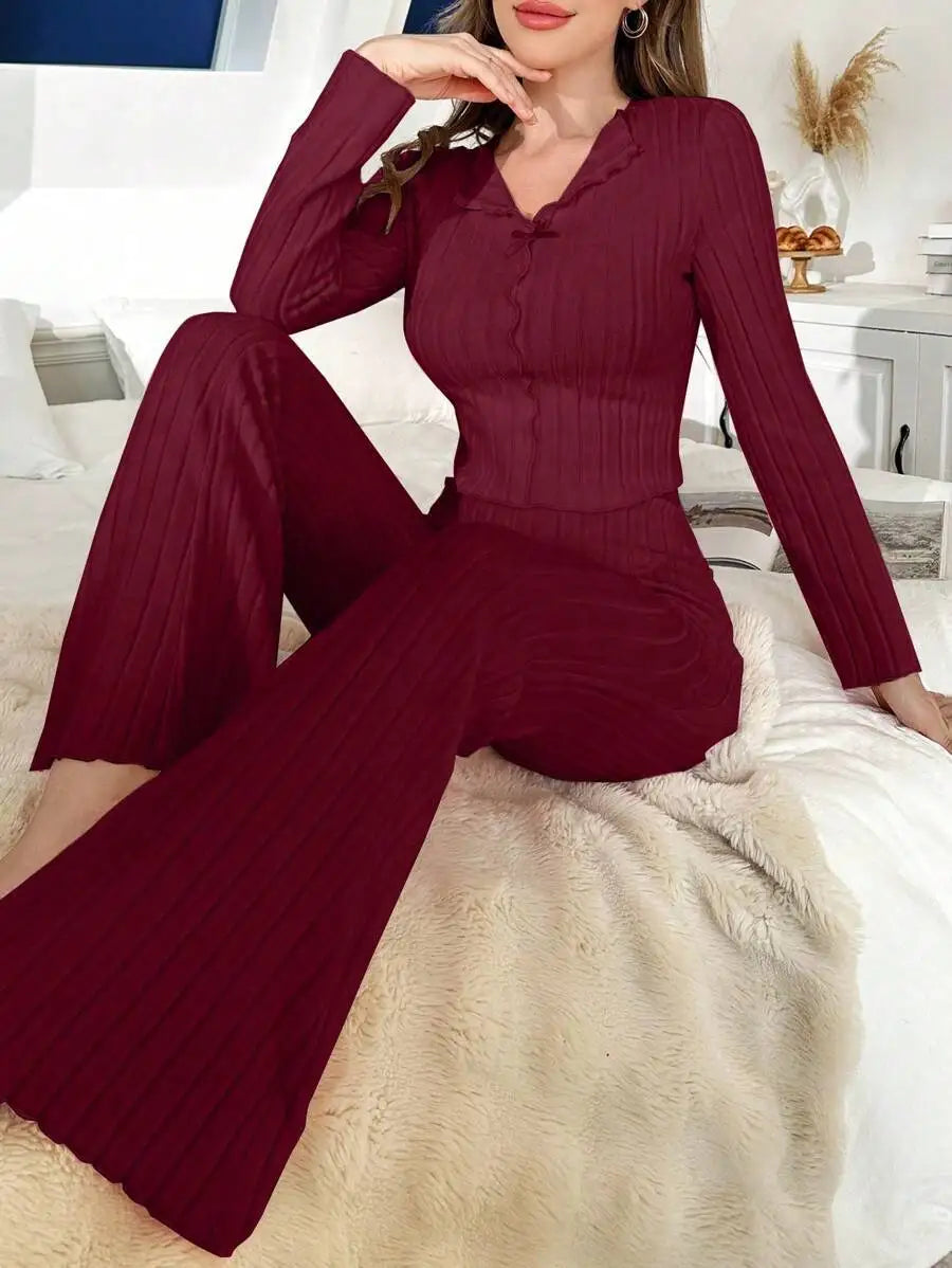 Women’s winter pajama set with long sleeves