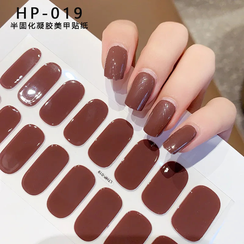 Semi-Cured Gel Nail Wraps with French Tips, Long Lasting for Nail Art & Extensions