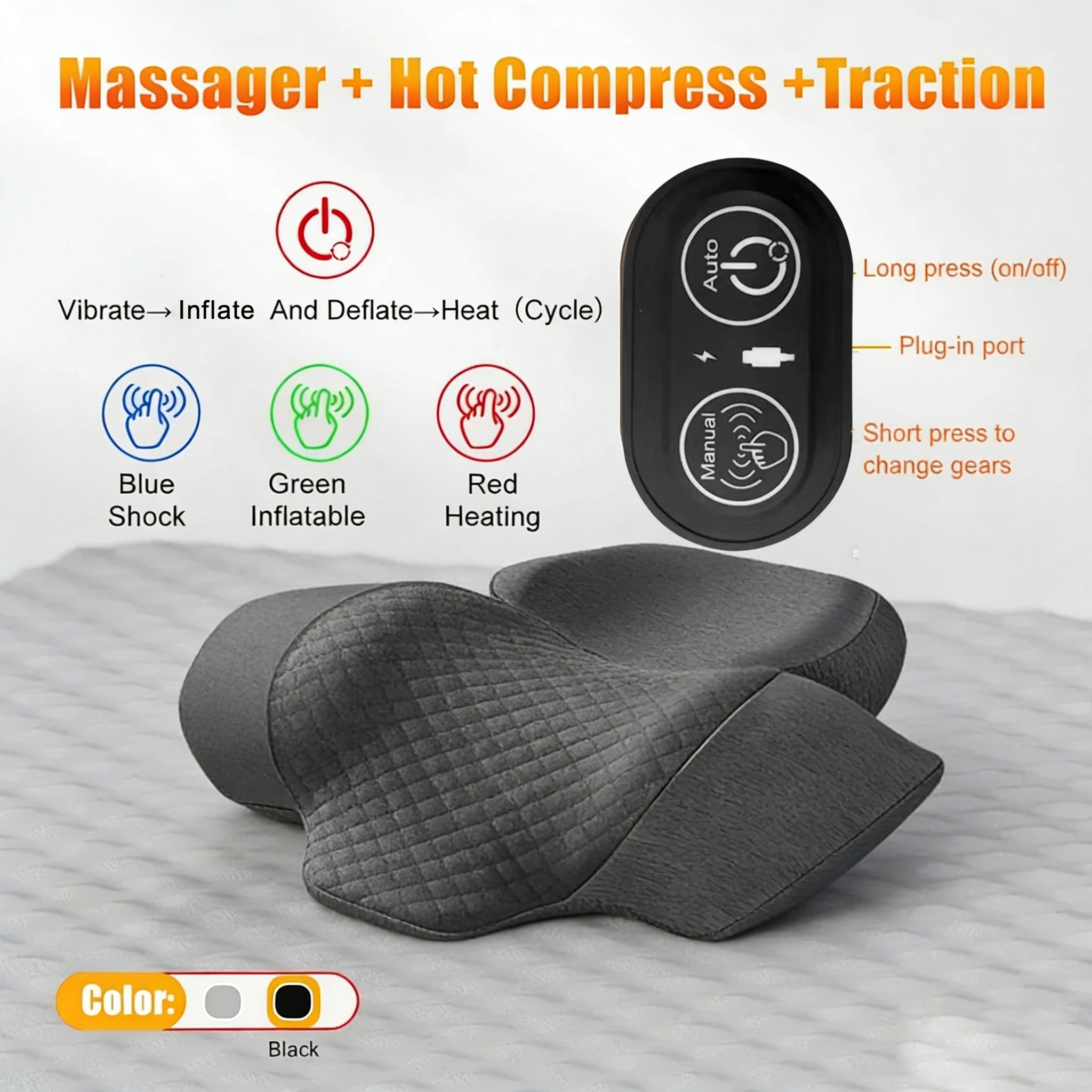 Electric Cervical Pillow with Heat and Massage