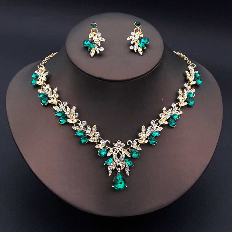 Women's Necklace and Earrings Set | Elegant, Fashionable 2-Piece Bridal Set, Dangle Earrings, Wedding Accessories