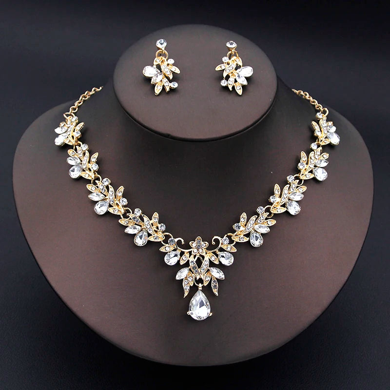 Women's Necklace and Earrings Set | Elegant, Fashionable 2-Piece Bridal Set, Dangle Earrings, Wedding Accessories