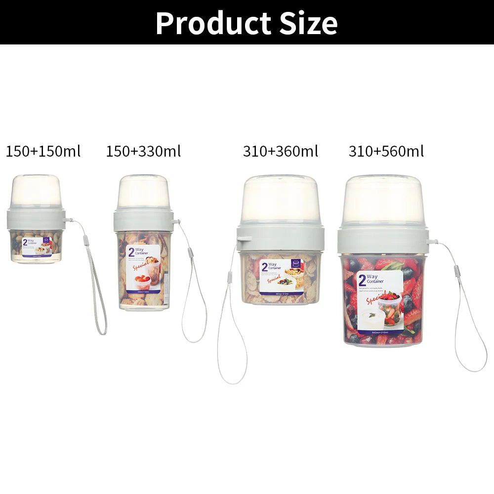 Portable and Multipurpose Airtight Two-Tier Food Container