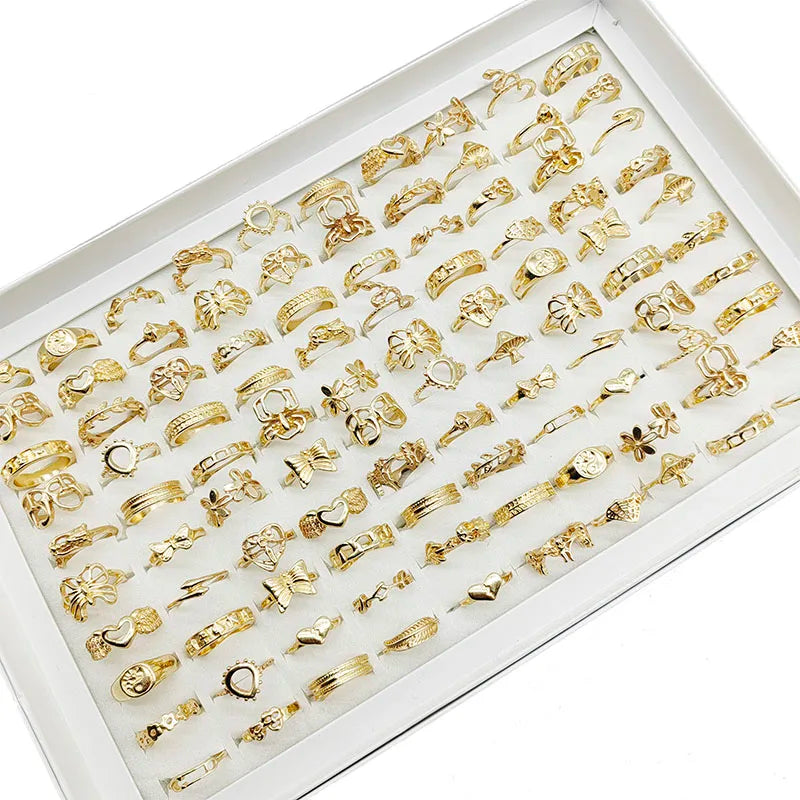 30pcs Alloy Ring Set for Women, Flower, Skull & Animal Designs