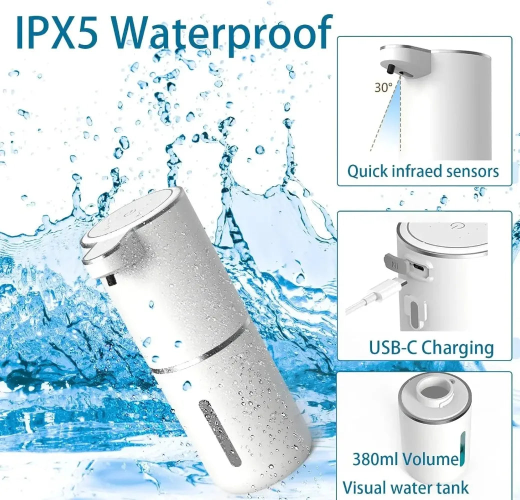 Automatic Soap Dispenser (Liquid/Foam) | Touchless Electric with Infrared Sensor | USB Rechargeable for Bathroom & Kitchen