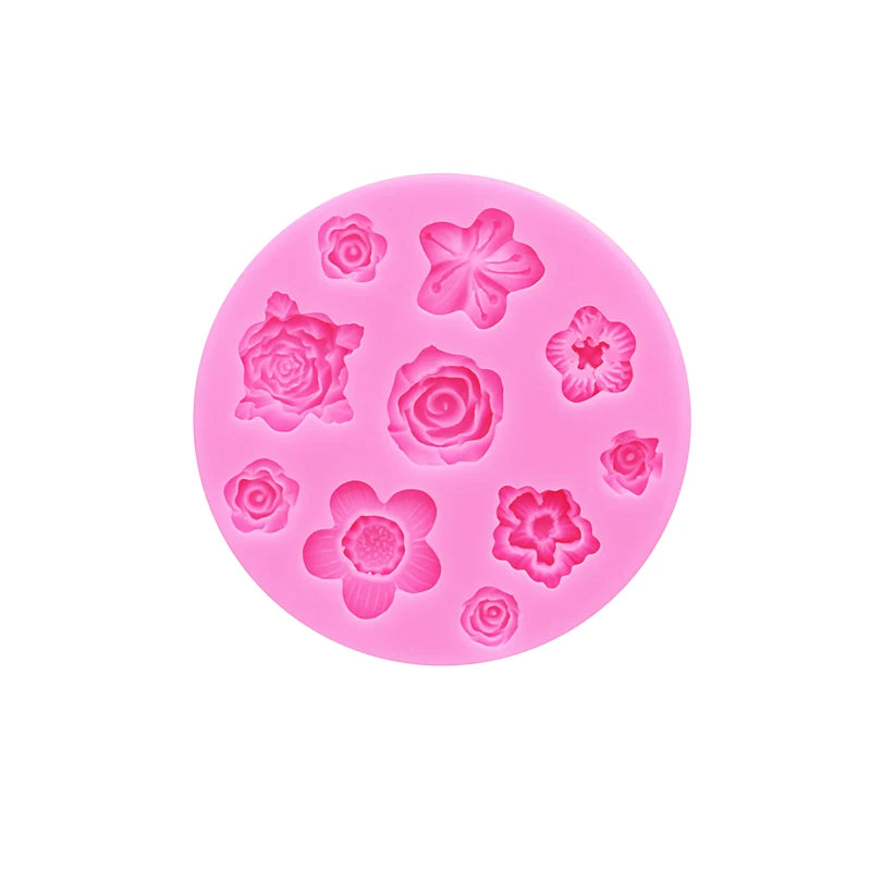 Flower silicone mold with rose shapes